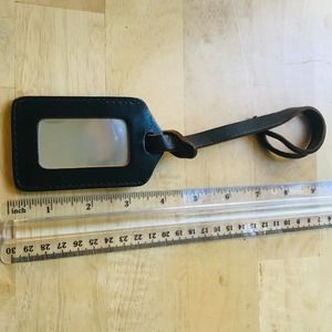 Louison Paris Broan Leather hang Tag Mirror Luggage Purse Fob